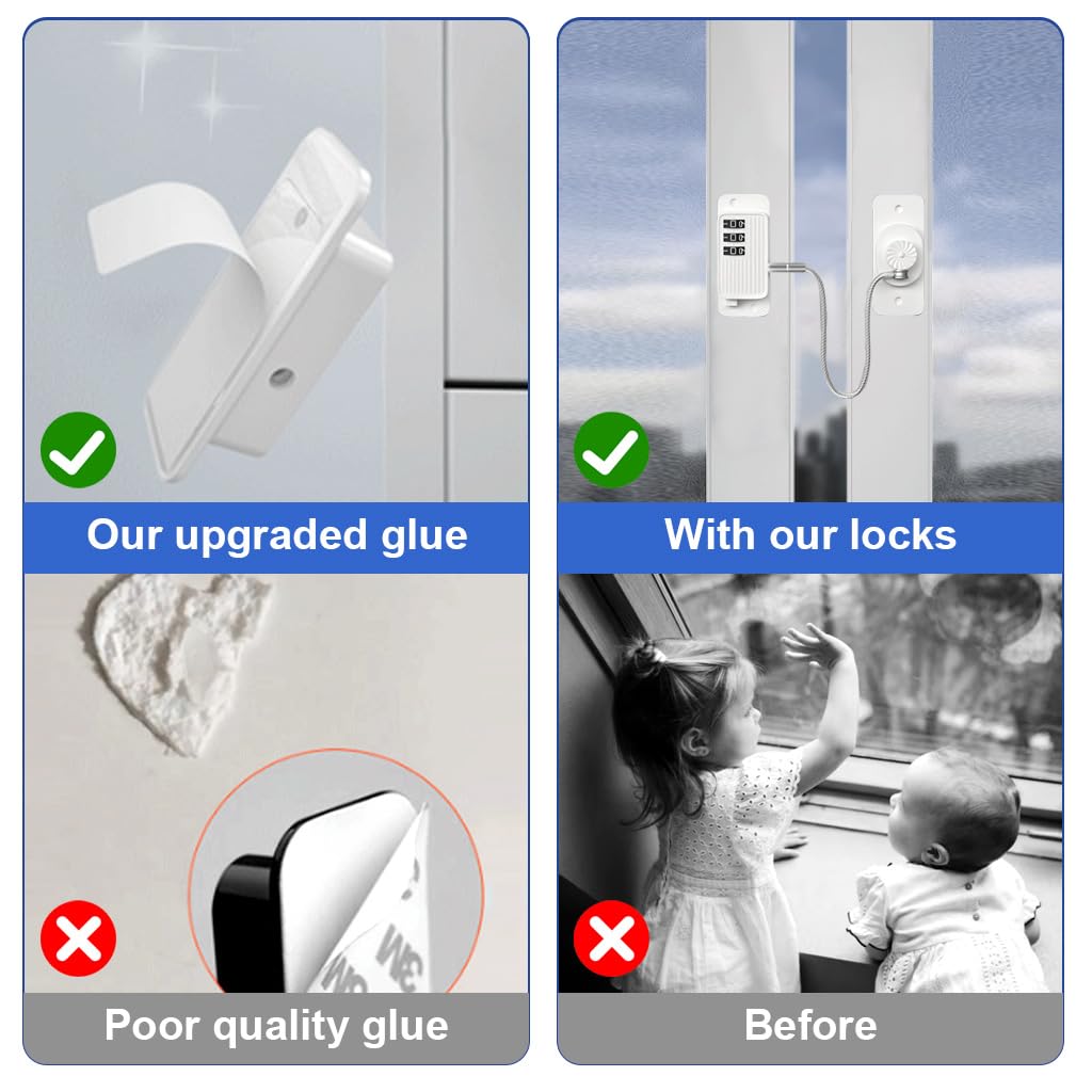 HASTHIP Door Lock for Kids' Safety, Fridge Lock with Password, Nail-Free Password Chain Lock, Multifunctional Cabinet Locks for Refrigerator, Cabinets and Drawers, Closets, Windows, Doors (White) HASTHIP Door Lock for Kids' Safety, Fridge Lock with Password, Nail-Free Password Chain Lock, Multifunctional Cabinet Locks for Refrigerator, Cabinets and Drawers, Closets, Windows, Doors (White)